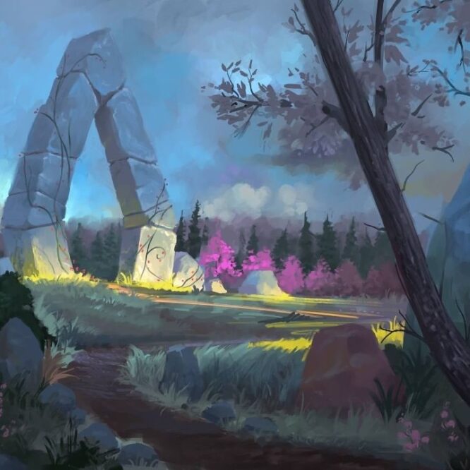 artwork for 1st level fey adventure Druid of Ravenhenge