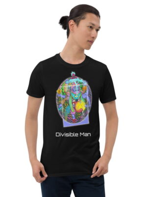 a forward shot of a man wearing a t-shirt illustrating the cover of the module Divisible Man.
