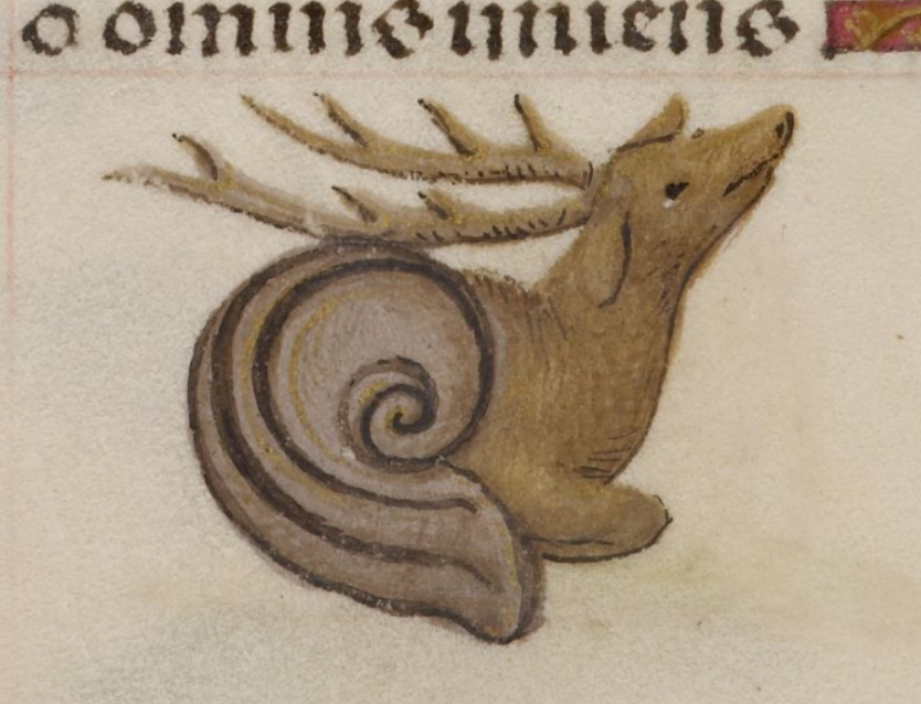 A snail with a deer's head