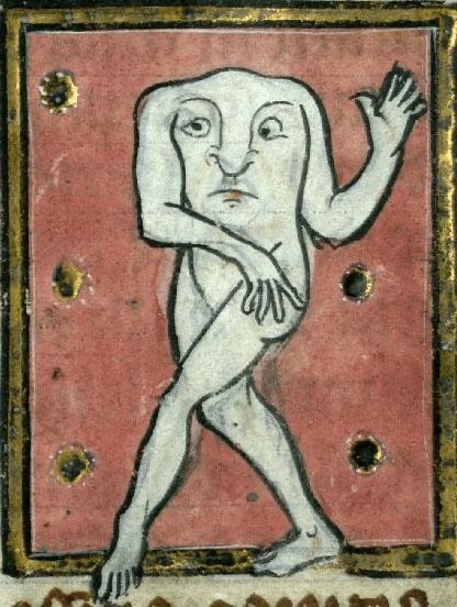 A headless monster with a torso-face