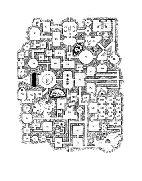 C.R.A.M.P.S. Dungeon of Sin and Madness: OSE Megadungeon