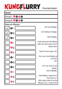 Kung Flurry - The Combat-Centric Deck-Based Duet TTRPG and Game of Skill