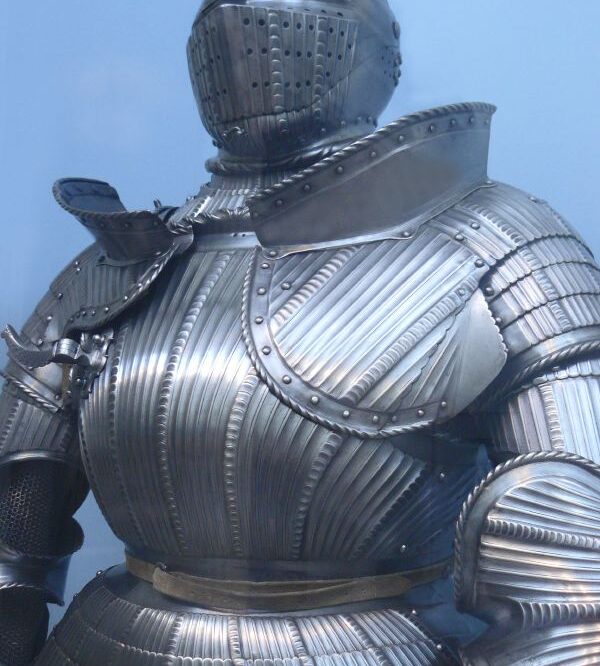 a 16th century suit of german armour.